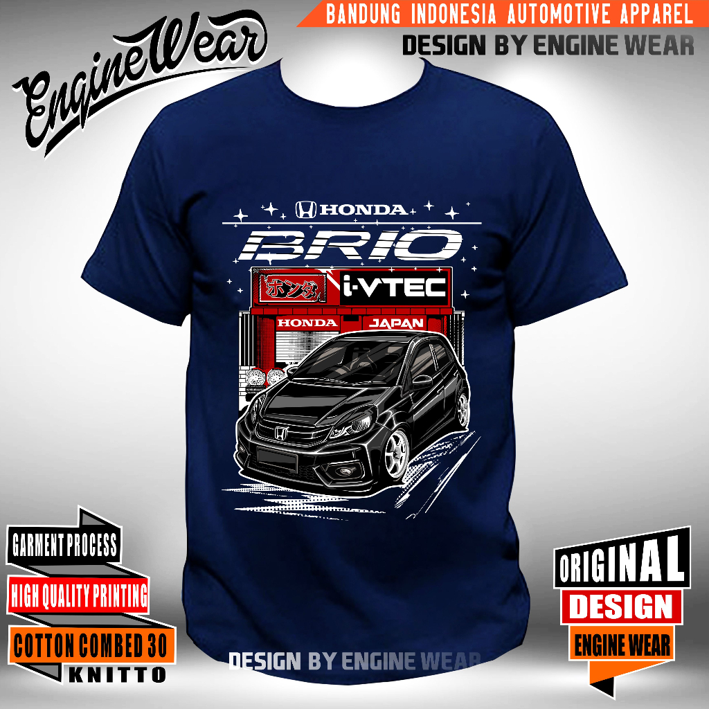 เสื้อยืด-พิมพ์ลายรถยนต์-honda-brio-jdm-htm