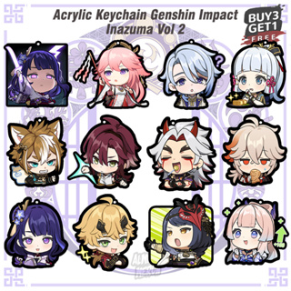 Gantungan Genshin Impact Emoji Inazuma พวงกุญแจอะคริลิค B/Acrylic พวงกุญแจ Yae Miko