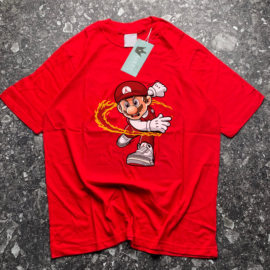 เสื้อยืด-พิมพ์ลาย-super-mario-fireball-พรีเมี่ยม