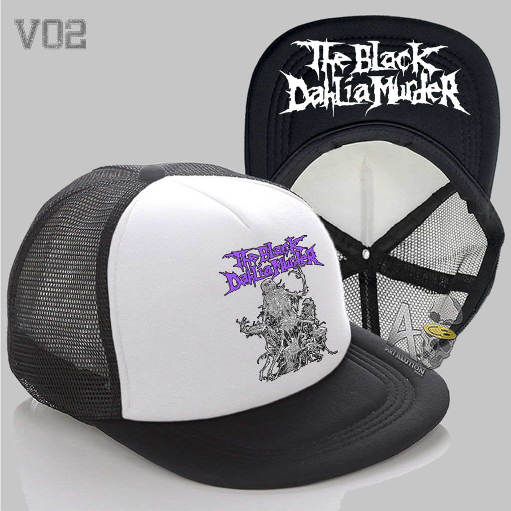 หมวกแก๊ป-ลายโลโก้-jaring-distro-snapback-trucker-hat-สีดํา