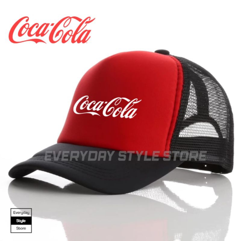 หมวกบักเก็ต-ลาย-coca-cola-สีดํา-สีแดง