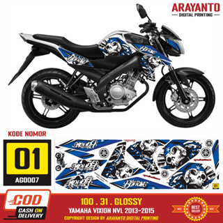 สติกเกอร์ ลายกราฟฟิคกะโหลก สําหรับ Yamaha Vixion NVL Striping Sticker 2013-2015 Variation Decal Ag007