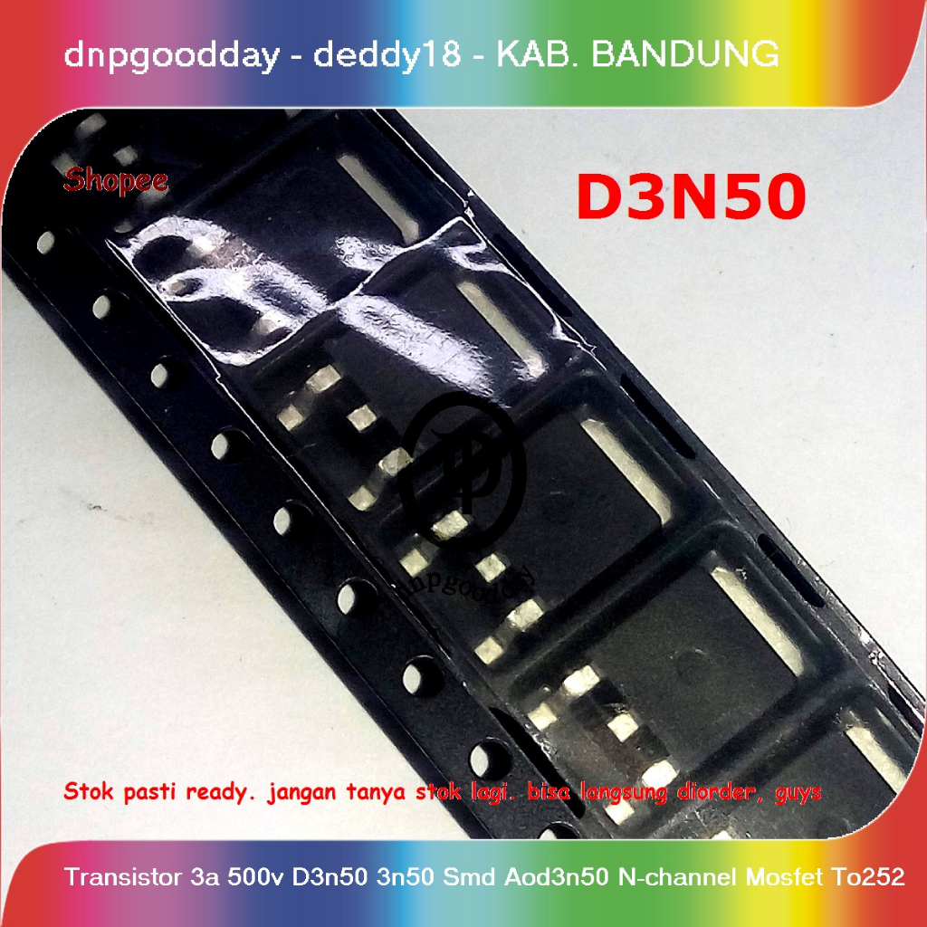 ทรานซิสเตอร์ 3a 500v D3n50 3n50 Smd Aod3n50 N-channel Mosfet | Shopee ...
