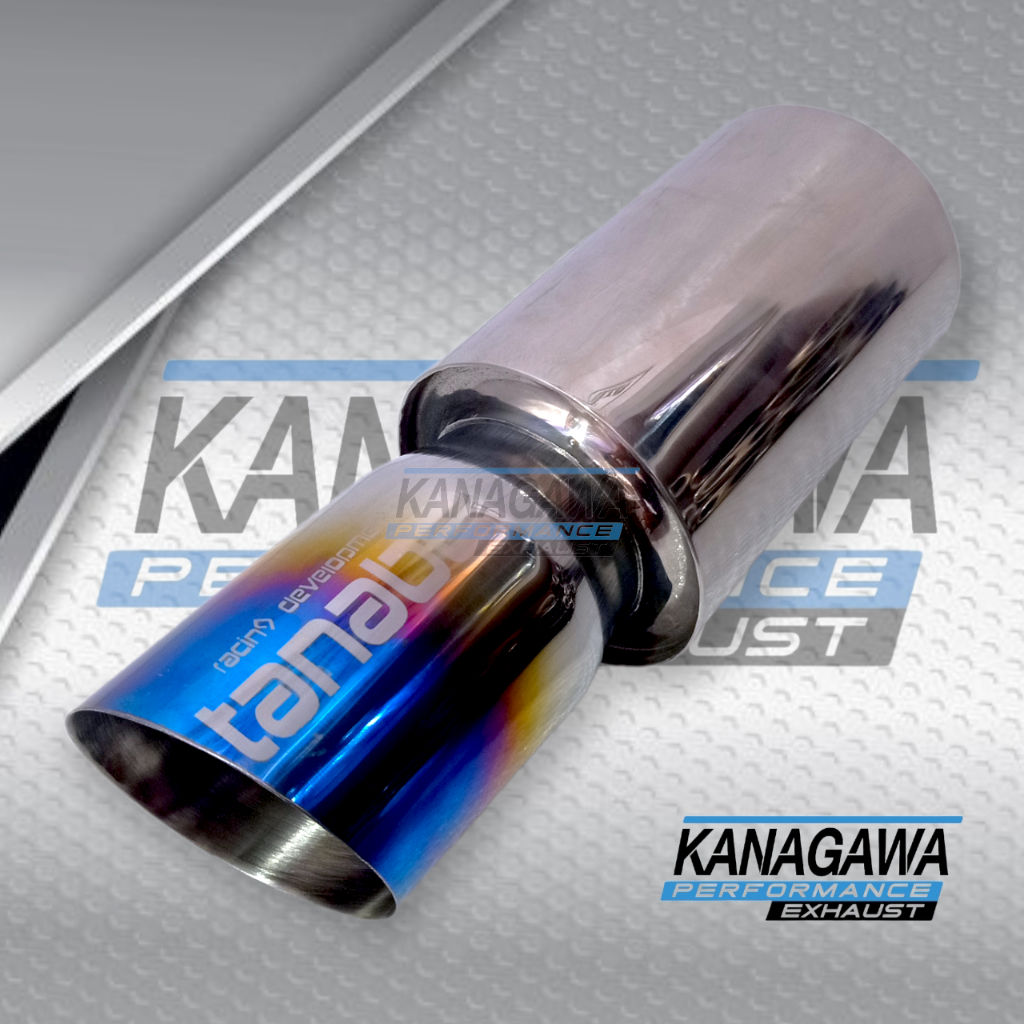 TANABE Racing Muffler Tengos Blue Bass Round Full Stainless Car Exhaust ...