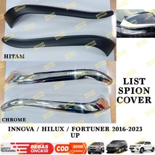 ใหม่ ขอบกระจกโครเมี่ยม สีดํา สําหรับ Innova Fortuner Hilux 2016 2020 2023 2024