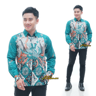 Kemeja HIJAU Artodomoro เสื้อเชิ้ตแขนยาว ผ้าบาติก สีเขียว สําหรับผู้ชาย