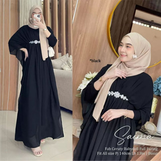 Putih HITAM ล่าสุด GAMIS SAIMA KAFTAN DRESS BL M L XL XXL วัสดุ Brocade BABYDOLL APK ลูกไม้ GAMIS ผู้หญิง สีดําล้วน SAGE TARO สีขาว รุ่นล่าสุด ร่วมสมัย JUMBO Get ผู้หญิง GAMIS DRESS ชุดเดรสปาร์ตี้เชิญ มุสลิม เสื้อผ้าผู้หญิงมุสลิม เกาหลี