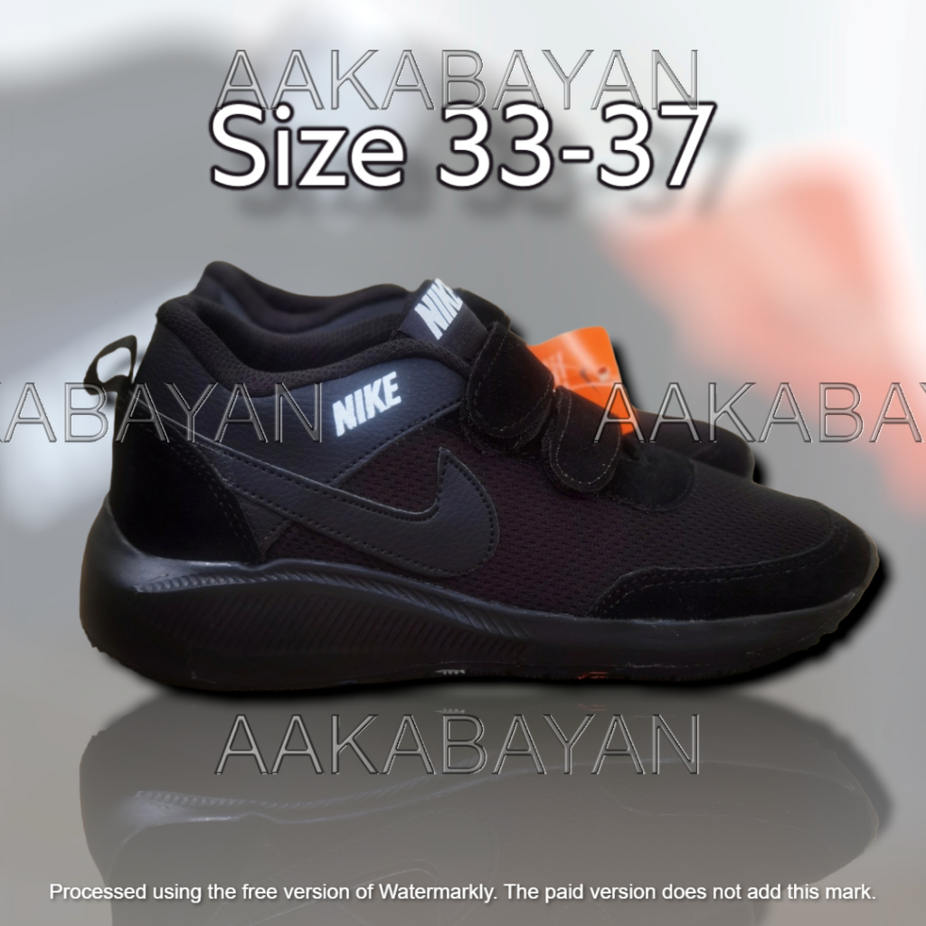 hitam-nike-air-max-270-velcroan-full-black-all-black-33-37