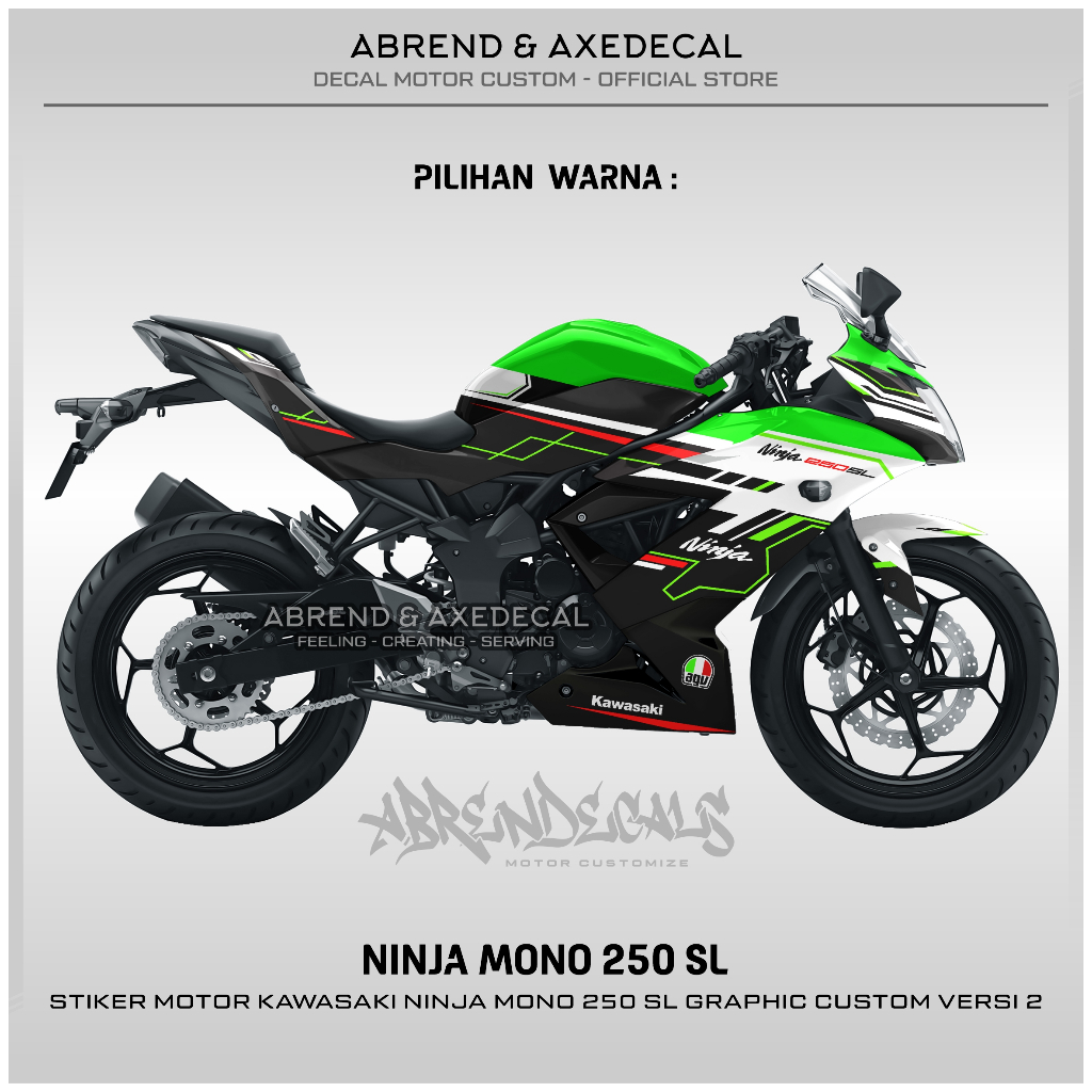 สติกเกอร์-ลายกราฟิก-ninja-mono-moto-3rd-racing-custom-kawasaki-ninja-250sl-สําหรับติดตกแต่งรถจักรยานยนต์-พร้อมส่ง