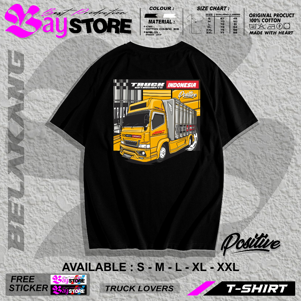เสื้อยืด-พิมพ์ลาย-truck-lovers-driver-สไตล์อินโดนีเซีย