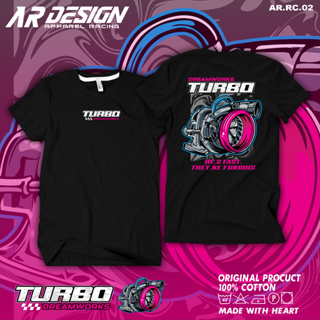 Kaos TURBO DREAM WORKS - Baju Distro เสื้อยืดลําลอง สําหรับผู้ชาย แขนสั้น คอกลม พิมพ์ลาย TURBO DREAM WORKS Cutton Combed AR-02