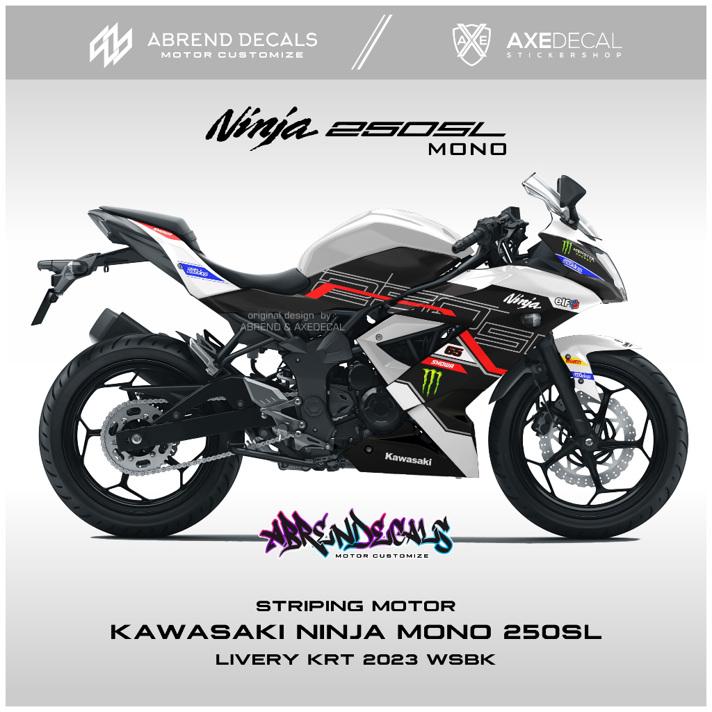 สติกเกอร์-ninja-mono-25o-sl-krt-2023-wsbk-racing-kawasaki-ninja-250sl-สําหรับติดตกแต่งรถจักรยานยนต์