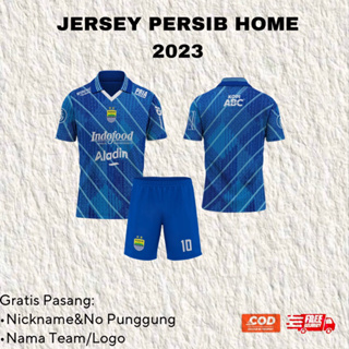 เสื้อกีฬาแขนสั้น ลายทีม Persib Home 2023 Premium Jersey Free To Post Name And Back Number