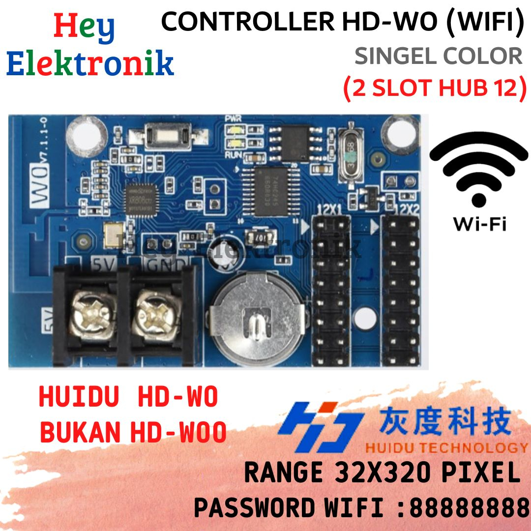 Huidu HD-W00 - HD-W0 Wifi ตัวควบคุมข้อความวิ่ง P10 | Shopee Thailand
