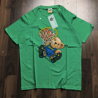 เสื้อยืด พิมพ์ลาย Bear slamdunk Basketball ball สําหรับผู้ชาย