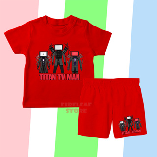 เสื้อยืด พิมพ์ลาย Titan TV MAN SKIBIDI วัสดุพรีเมี่ยม สําหรับเด็ก