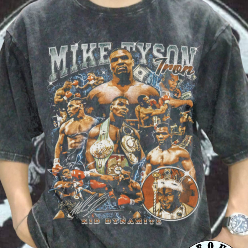 Mike TYSON BOOTLEG เสื้อยืดวินเทจ | Mike TYSON OVERSIZED WASH RAP TEE ...