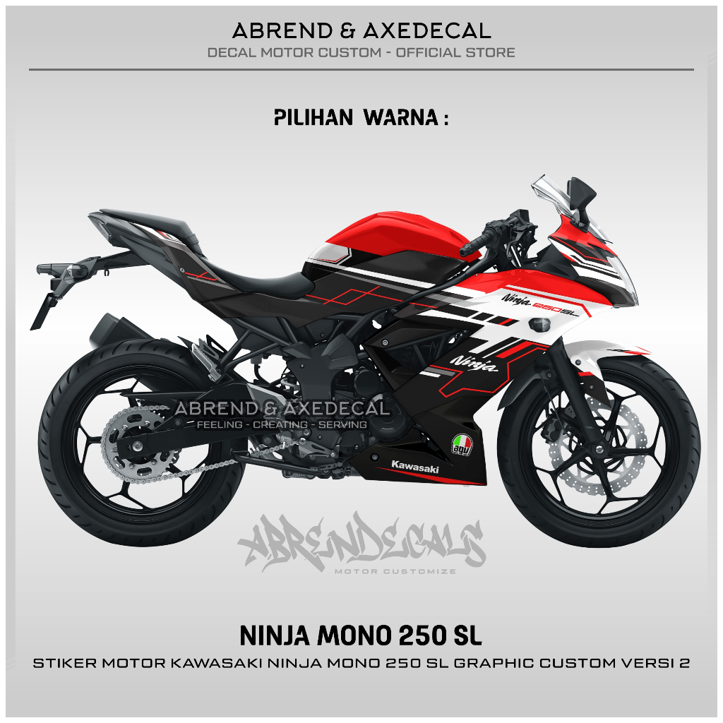 สติกเกอร์-ลายกราฟิก-ninja-mono-moto-3rd-racing-custom-kawasaki-ninja-250sl-สําหรับติดตกแต่งรถจักรยานยนต์-พร้อมส่ง