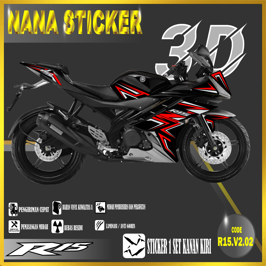 Striping R15 V2 - สติ๊กเกอร์ R15 V2List รถจักรยานยนต์ Variations ...