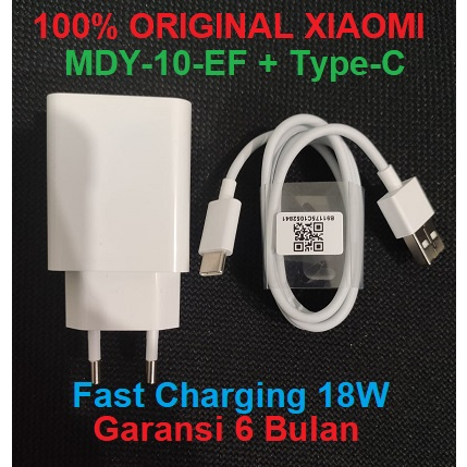 Caricabatterie da Muro USB 18W MDY-10-EF con Cavo USB-C, Xiaomi