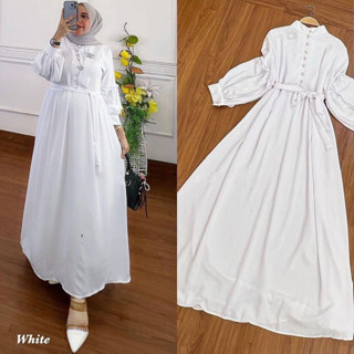 Putih GAMIS TERBARU NOELLA DRESS BL SIZE M L XL XXL Material CRINKLE AIRFLOW FRIENDLY GAMIS ชุดเดรสสั้น ผู้หญิง POLOS ล่าสุด JUMBO Get GAMIS ไม่มี HIJAB | ชุดเดรส สีชมพู สีขาว สีน้ําตาล สไตล์เกาหลี มุสลิม สําหรับผู้หญิง