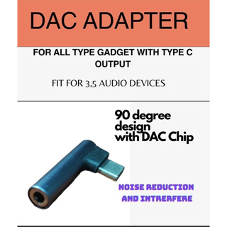 อะแดปเตอร์แปลง USB Type C เป็น 3.5 มม. 90 องศา Aux HiFi DAC