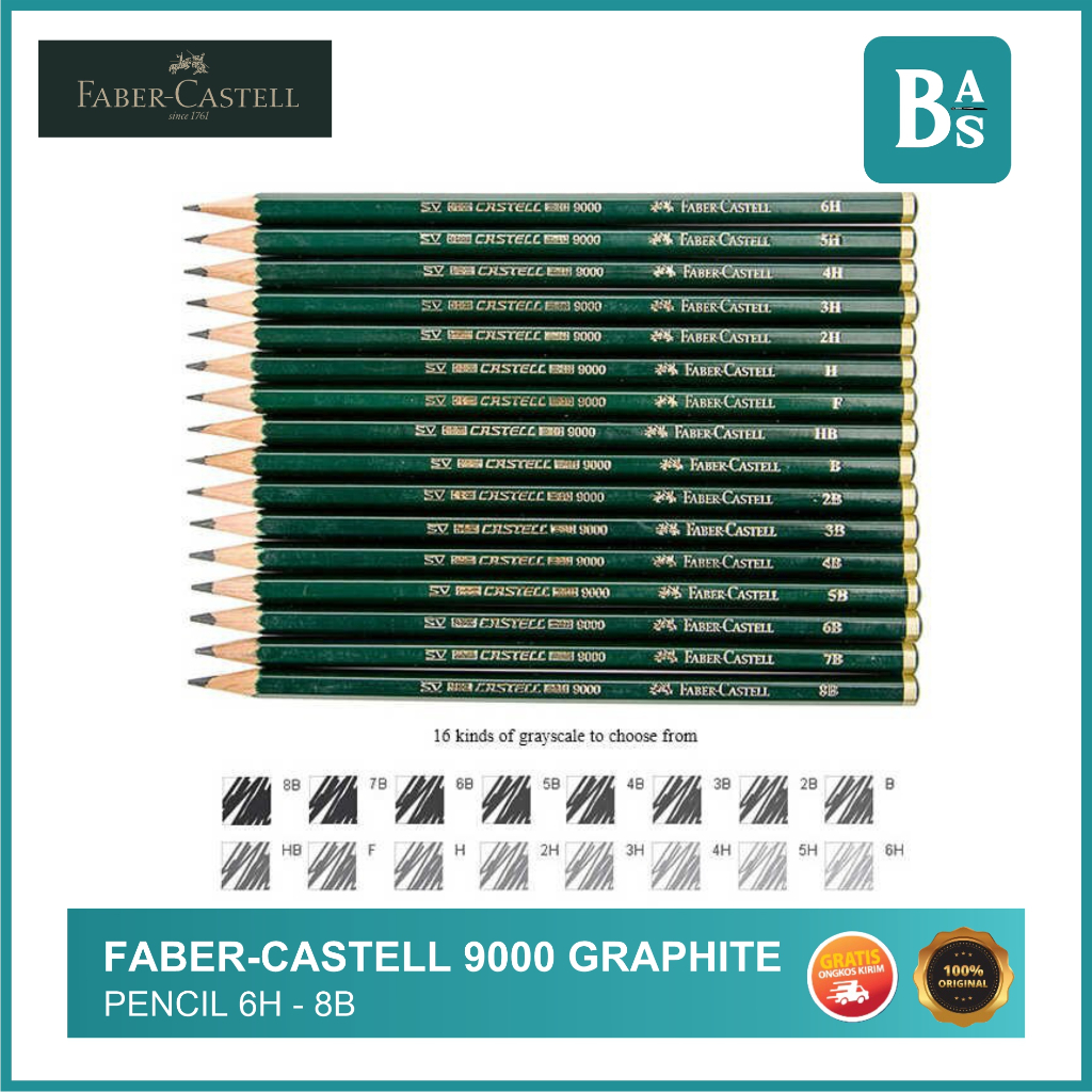 faber-castell-9000-ดินสอกราไฟท์-6h-8b