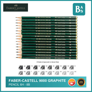 Faber-castell 9000 ดินสอกราไฟท์ 6H - 8B