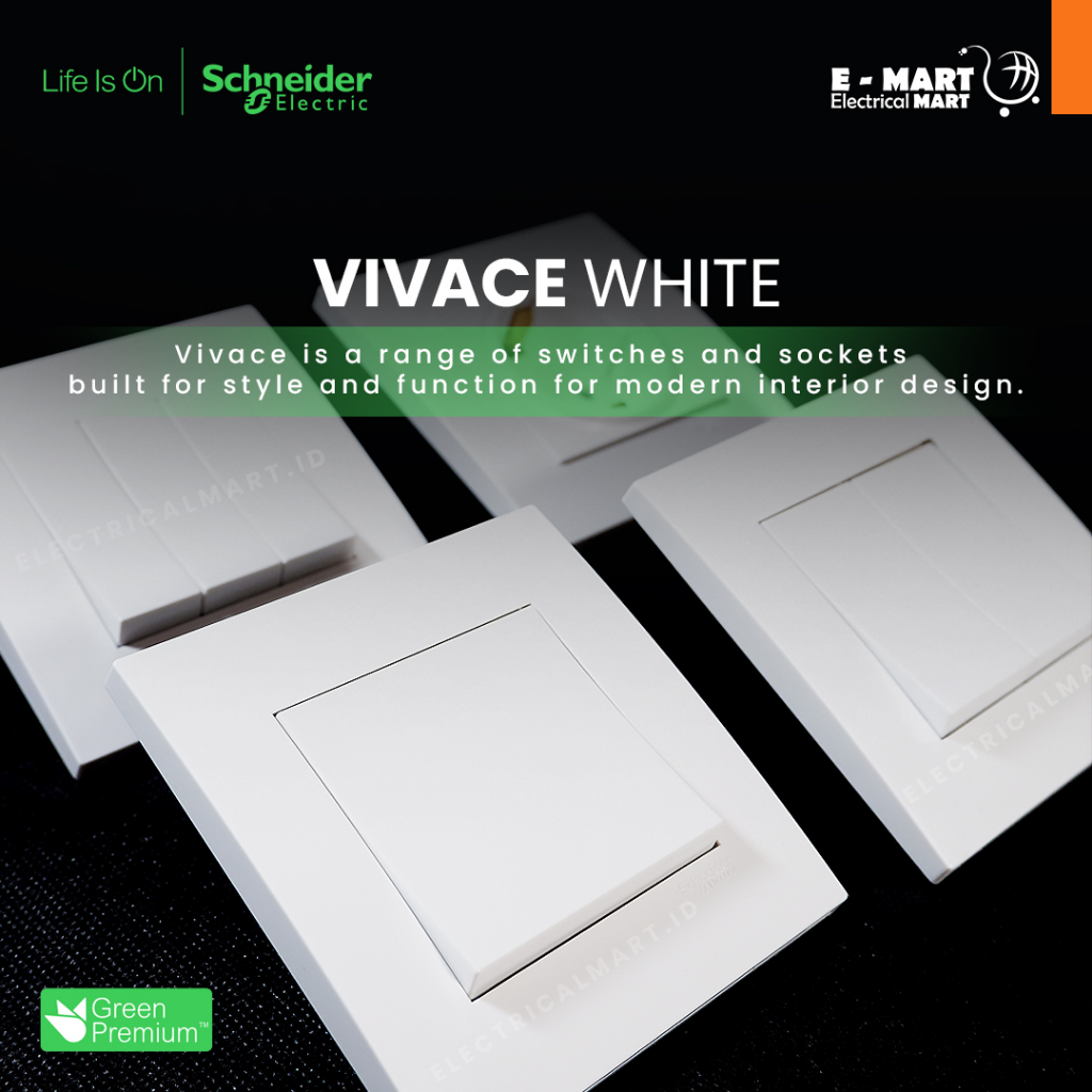 Putih Schneider Vivace Switch 3 Gang/Triple Minimalist White | Shopee ...