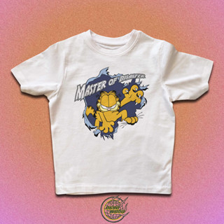 เสื้อครอปท็อป แขนสั้น พิมพ์ลายกราฟฟิคการ์ฟิลด์ สไตล์วินเทจ สําหรับเด็ก y2k