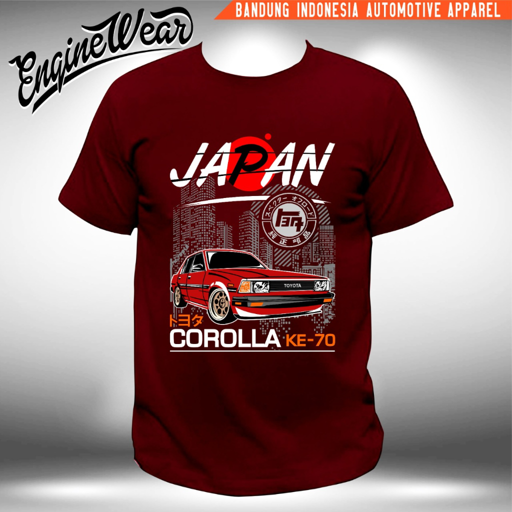 เสื้อยืด-พิมพ์ลายรถยนต์-toyota-corolla-ke70-jdm-dx