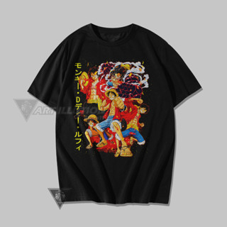 เสื้อยืด ผ้าฝ้าย พิมพ์ลายโลโก้ ONE PIECE Luffy in actions 24s พรีเมี่ยม