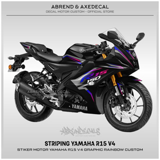 สติกเกอร์ ลายกราฟฟิคสีรุ้ง R15 V4 สําหรับติดตกแต่งรถจักรยานยนต์ YAMAHA R15 V4 พร้อมส่ง