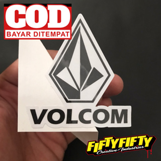 สติกเกอร์ พิมพ์ลาย Volcom แบบเคลือบเงา สําหรับติดตกแต่งหมวกกันน็อค รถจักรยานยนต์ รถยนต์