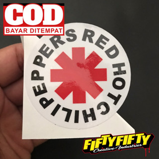 สติกเกอร์ พิมพ์ลาย RHCP แบบเคลือบเงา สําหรับติดตกแต่งหมวกกันน็อค รถจักรยานยนต์ รถยนต์