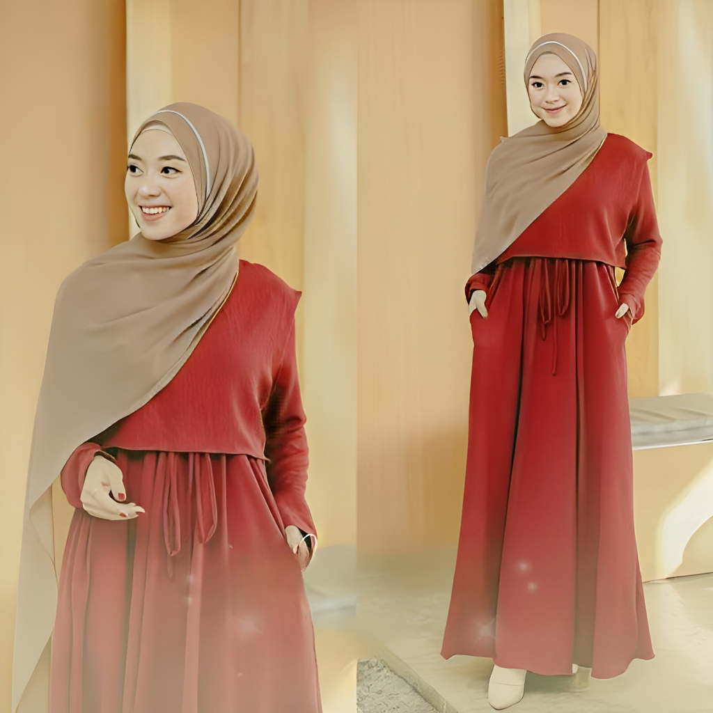 katun-ชุดเดรส-gamis-ผ้าฝ้าย-poly-สีพื้น-สําหรับผู้หญิง