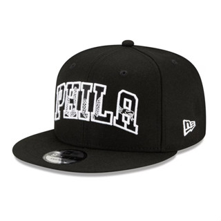 ใหม่ Era Philadelphia 76ers NBA หมวกสแน็ปแบ็ก 9FIFTY สีดํา ของแท้