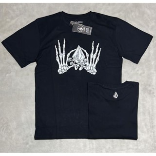 เสื้อยืด ลาย HITAM Amd 695 VOLCOM SURFING สีดํา สําหรับผู้ชาย