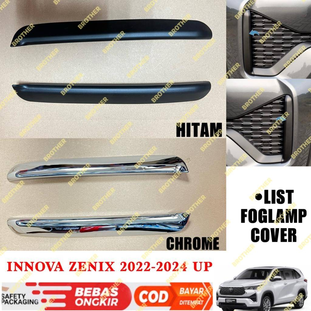 ฝาครอบไฟตัดหมอก-สีดํา-โครเมี่ยม-สําหรับ-innova-zenix-2023-2024-2025