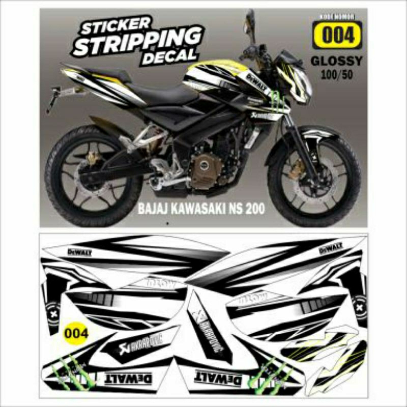 สติกเกอร์รูปลอก-pulsar-bajaj-ns-200-striping-ns-pulsar-bajaj-sticker-kawasaki-bajaj-pulsar-ns-lis-อุปกรณ์เสริม