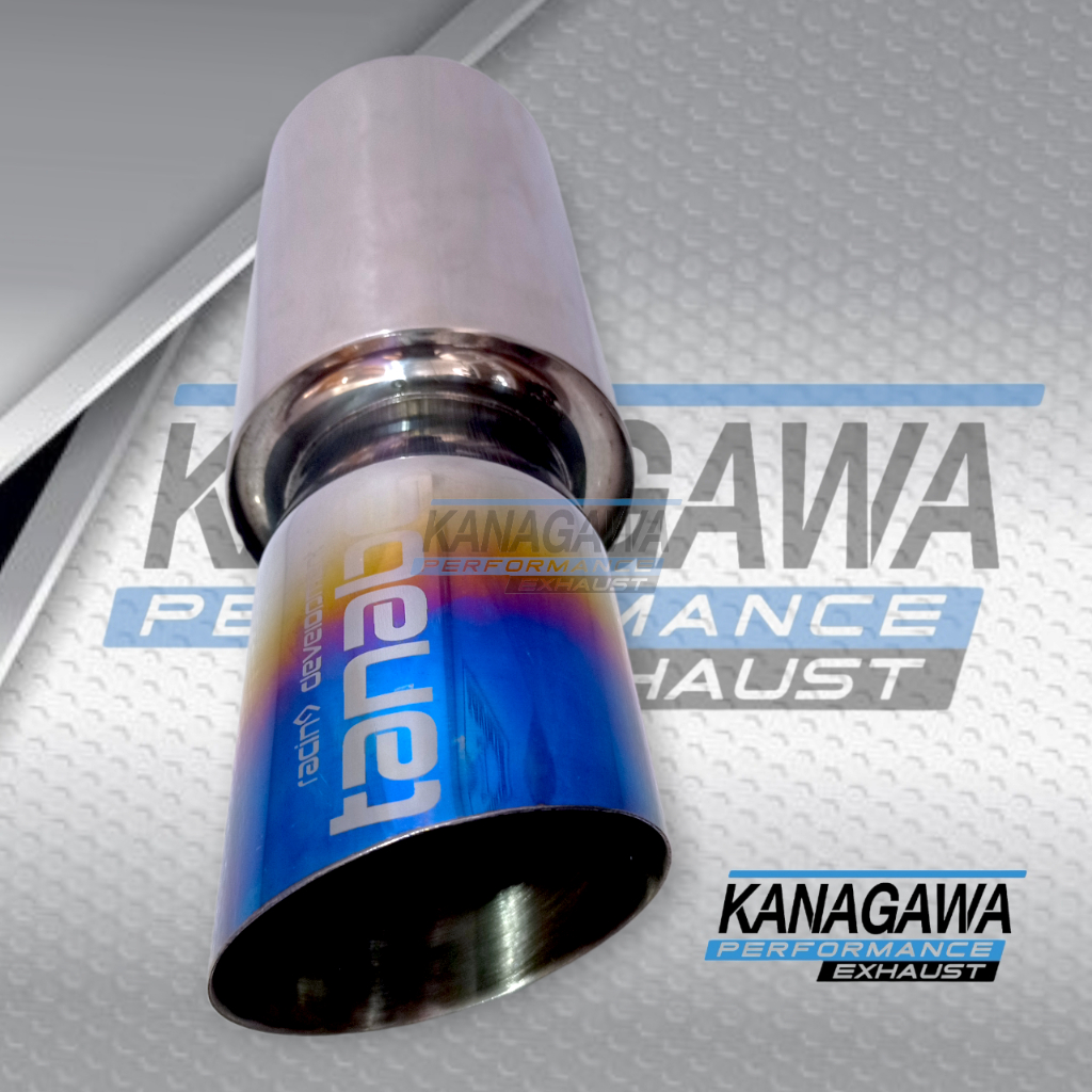 TANABE Racing Muffler Tengos Blue Bass Round Full Stainless Car Exhaust ...