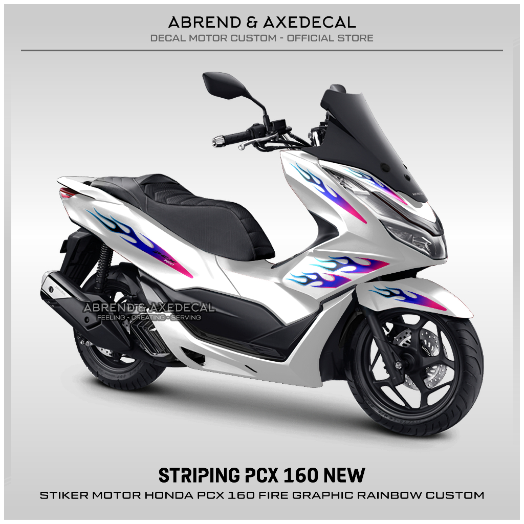 สติกเกอร์กราฟิก-pcx-160s-rainbow-fire-graphics-honda-pcx-160s-สีรุ้ง-ปรับแต่งได้-สําหรับติดตกแต่งรถจักรยานยนต์-พร้อมส่ง