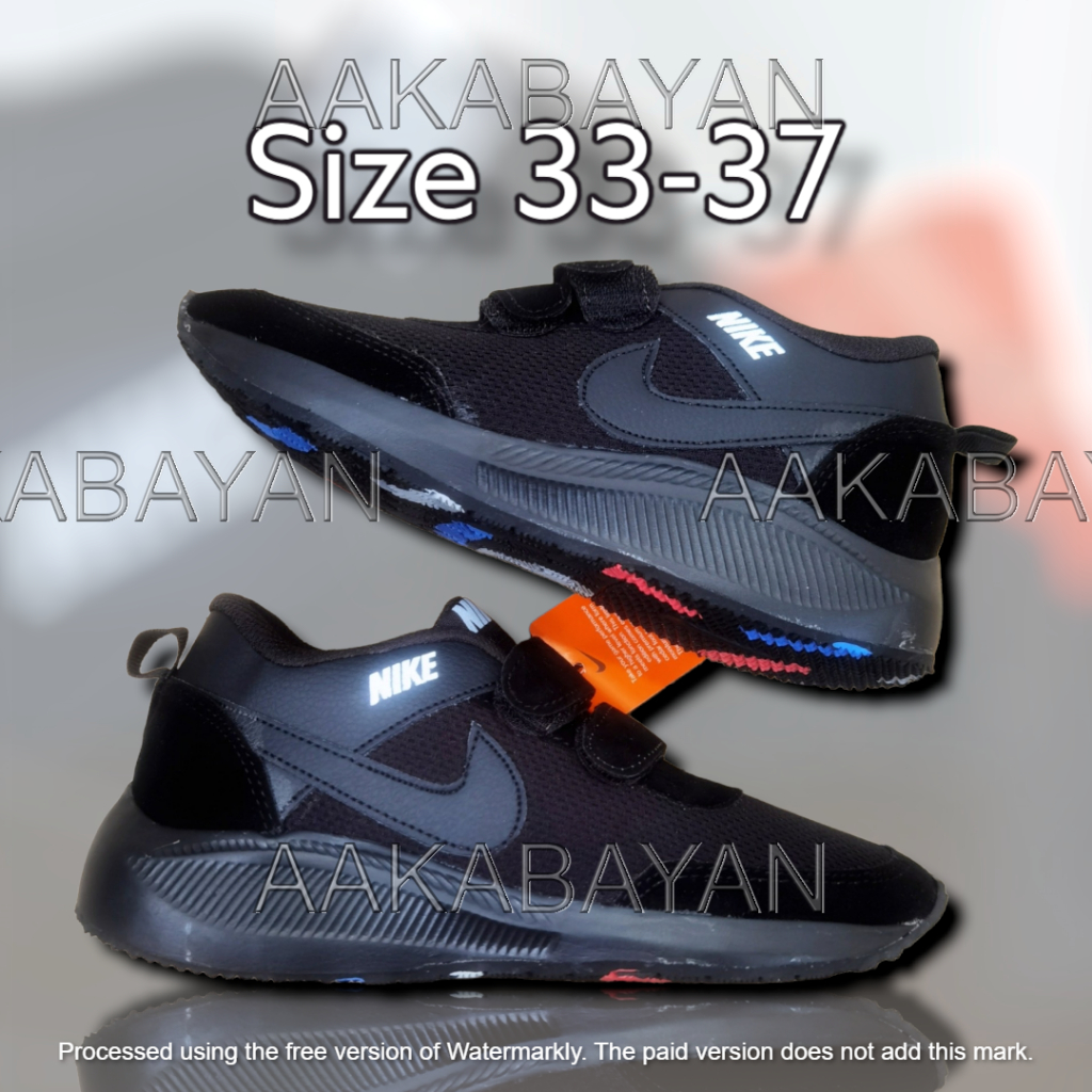 hitam-nike-air-max-270-velcroan-full-black-all-black-33-37