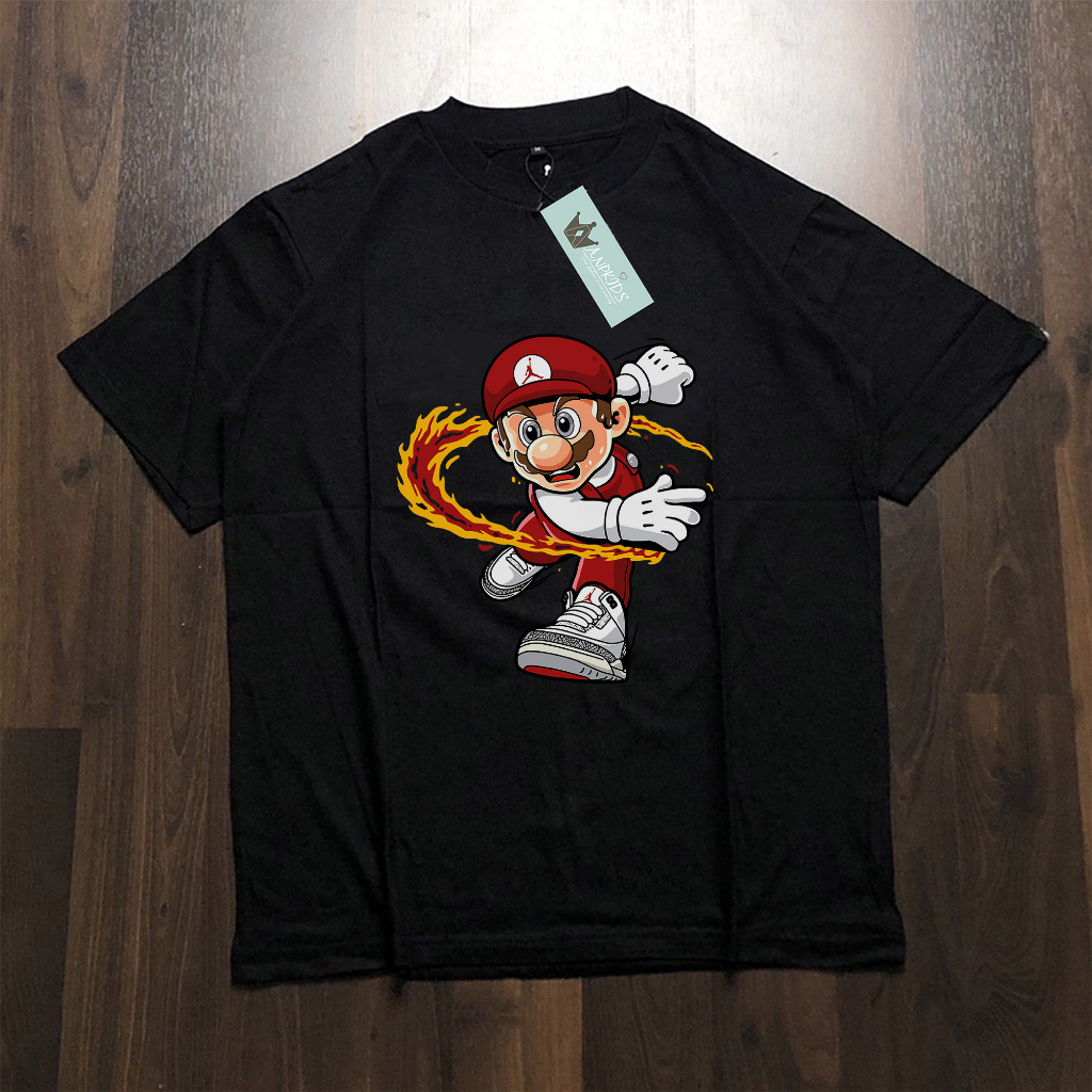 เสื้อยืด-พิมพ์ลาย-super-mario-fireball-พรีเมี่ยม