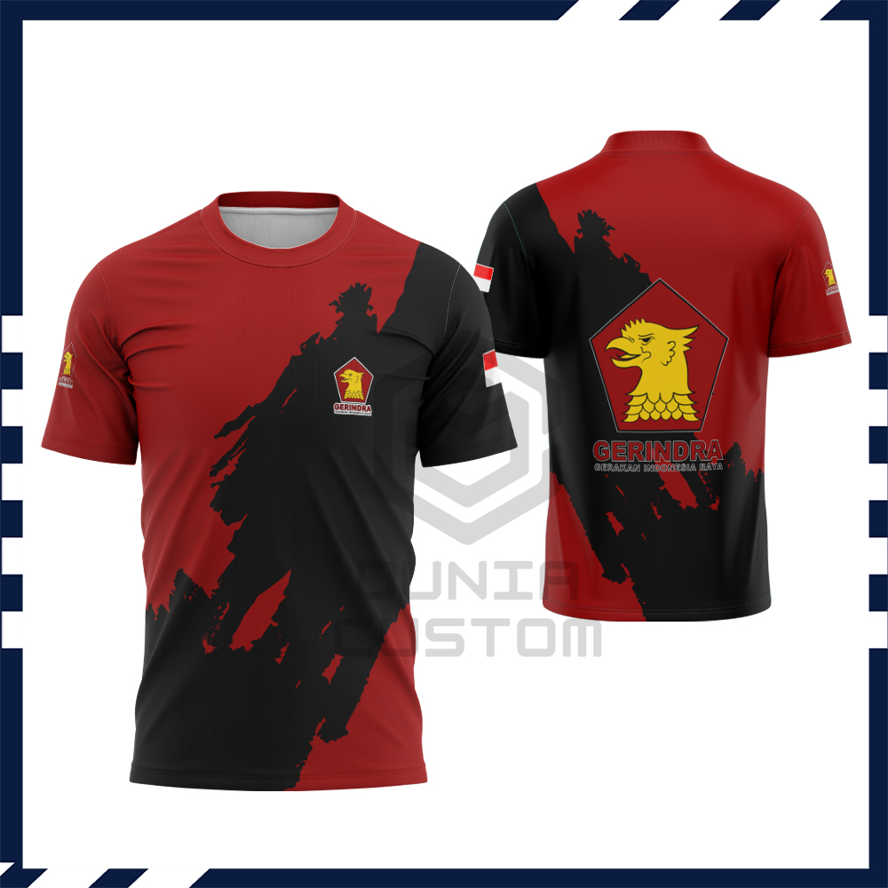 เสื้อยืด-พิมพ์ลาย-kemeja-gerindra-party-สําหรับผู้ชาย