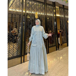 Gamis TERBARU INDIRA DRESS KF Material SANTORINI SHIMER M L XL XXL ชุดเดรสสั้น หรูหรา สไตล์เกาหลี สําหรับผู้หญิงตั้งครรภ์