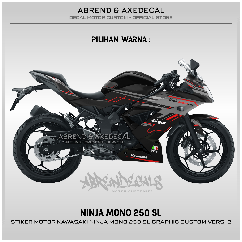 สติกเกอร์-ลายกราฟิก-ninja-mono-moto-3rd-racing-custom-kawasaki-ninja-250sl-สําหรับติดตกแต่งรถจักรยานยนต์-พร้อมส่ง