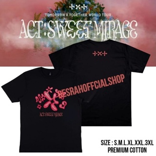 เสื้อยืด พิมพ์ลาย ACT SWEET MIRAGE สไตล์เกาหลี สีแดง