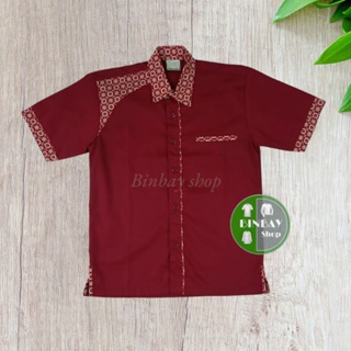 เสื้อยูนิฟอร์ม ผ้าบาติก ลาย Maroon DL