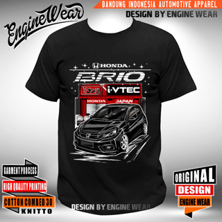 เสื้อยืด พิมพ์ลายรถยนต์ honda brio jdm htm